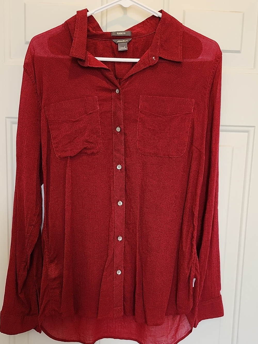 Eddie Bauer Button Down Cotton Textured Shirt Long Sleeve NEW WO TAG